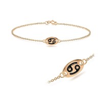Rose Gold Plated Cancer Silver Bracelet BRS-146-RO-GP